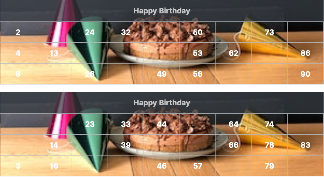 black birthday cake caps tambola tickets