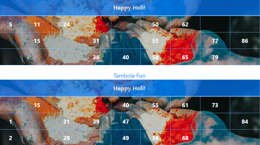 blue holi tambola tickets