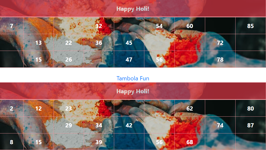 red holi tambola tickets