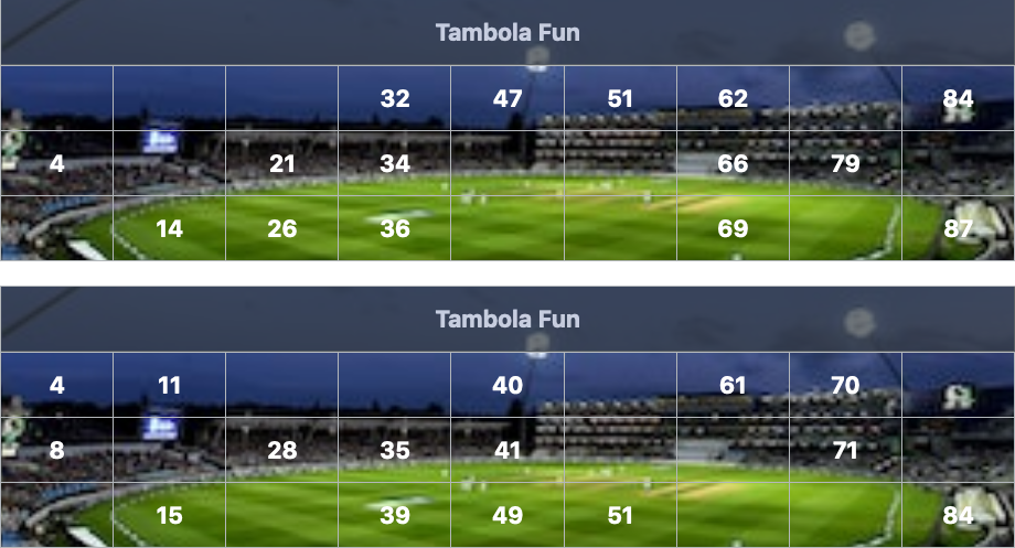 black cricket stadium tambola tickets